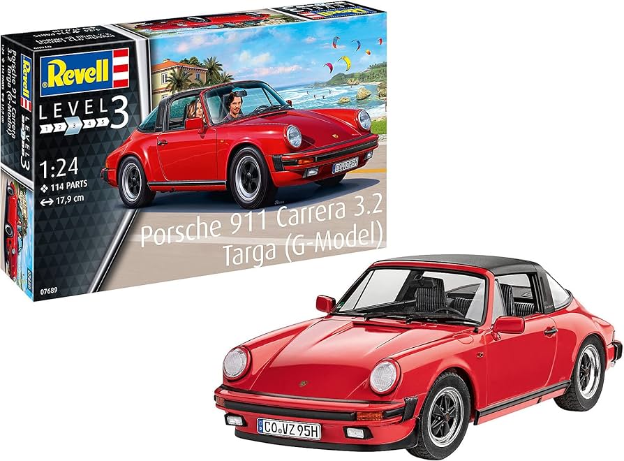 REVELL 1:24 MODEL KIT PORSCHE 911 CARRERA 3.2 TARGA (G-MODEL)