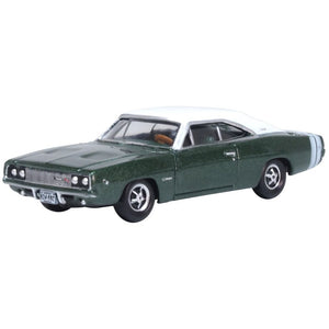 Oxford 1968 Dodge Charger Racing - Green/White (1/87 Scale)