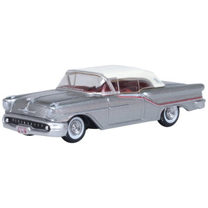 Oxford 1957 Oldsmobile 88 Convertible - Juneau Gray/Accent Red/White (1/87 Scale)