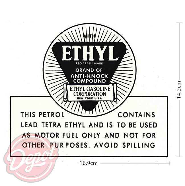 Water Transfer - 'ETHYL GASOLINE CORPORATION' for Manual and Early Electric Pumps