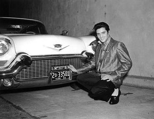 Tin Sign - Elvis with 1957 Cadillac