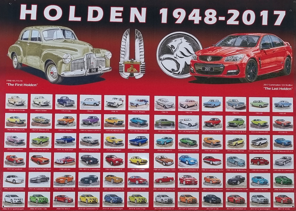 Tin Sign - Holden Anniversary Large 690mm x 495mm