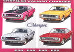Tin Sign - Chrysler Valiant Chargers: E38, E49 & E55