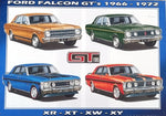 Tin Sign - Ford Falcon GT's 66-72 XR, XT, XW, XY