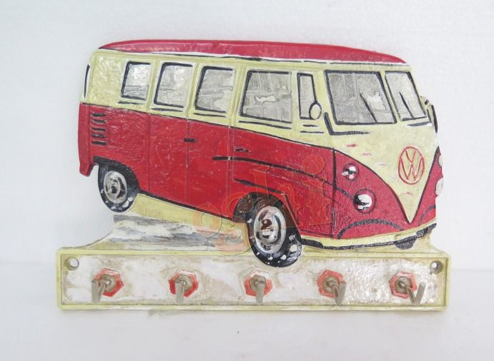 Cast Iron Key Rack - Kombi (Red)