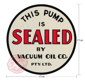 Water Transfer - 'SEALED VACUUM OIL CO' for Manual and Early Electric Pumps