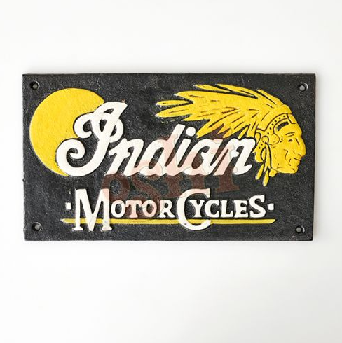 Cast Iron Sign - Indian Motorcyles