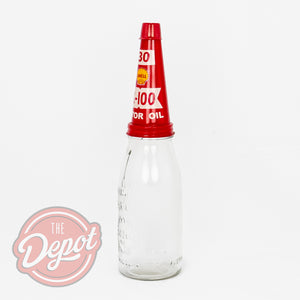 Reproduction Glass Oil Bottle - Shell Quart