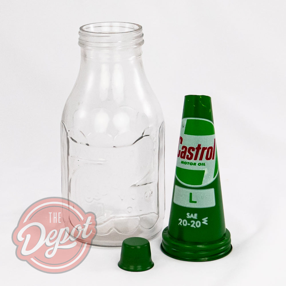 Reproduction Glass Oil Bottle - Castrol Wakefield Quart (Green)