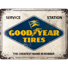 Tin Sign - Goodyear Logo on White (Large)