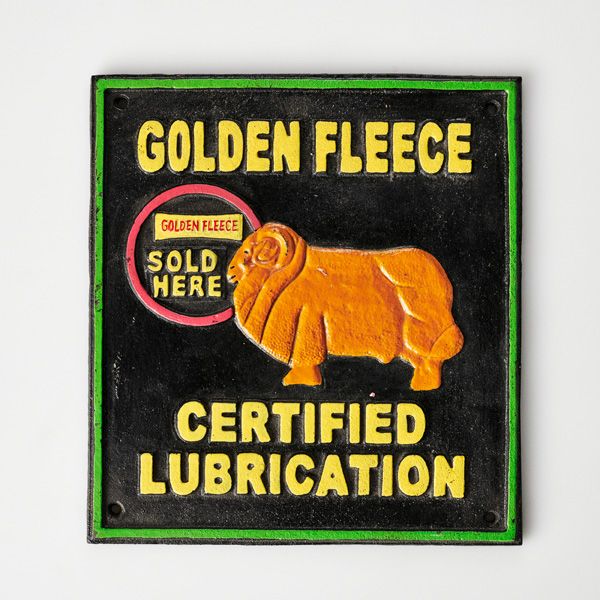 Cast Iron Sign - Golden Fleece Lube