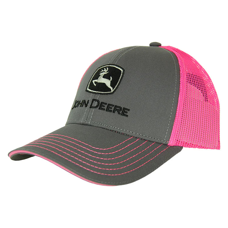 Trucker Cap - John Deere Charcoal/Pink