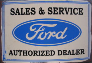 Tin Sign - Ford Authorized Dealer