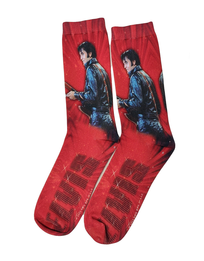 Elvis Socks '68 Name Red