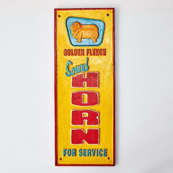 Cast Iron Sign - Golden Fleece Sound Horn for Service