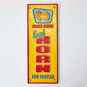 Cast Iron Sign - Golden Fleece Sound Horn for Service