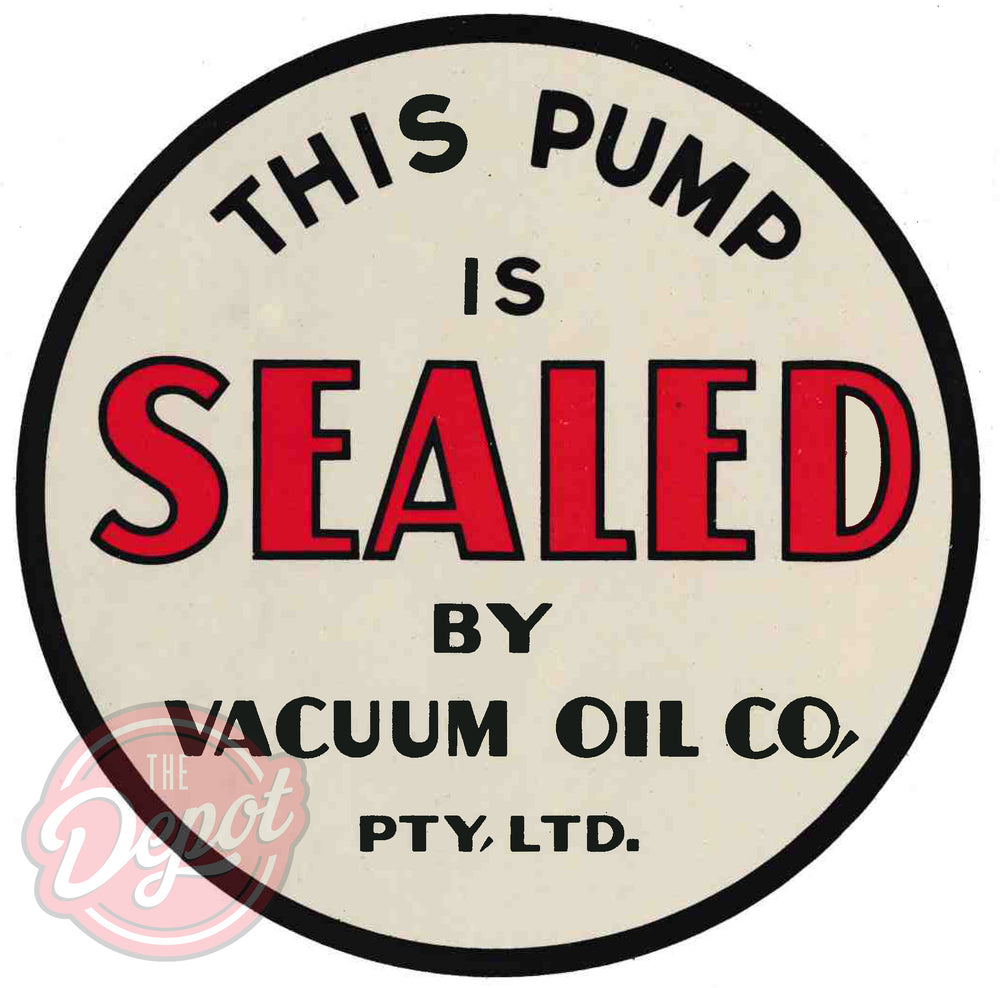 Water Transfer - 'SEALED VACUUM OIL CO' for Manual and Early Electric Pumps