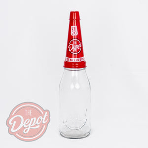 Reproduction Glass Oil Bottle - The Depot Quart