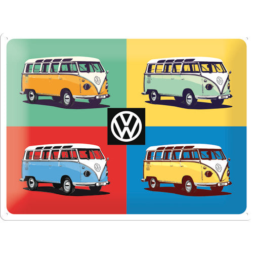 Tin Sign - VW 4 Bullis Pop Art (Large)