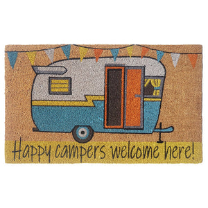 Happy Campers Welcome Here Coir Mat