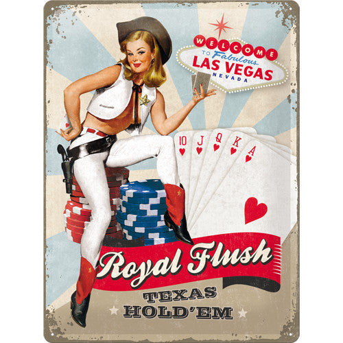 Tin Sign - Royal Flush (Large)