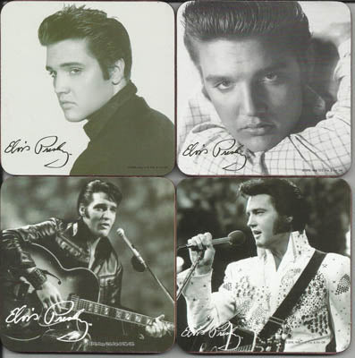 Elvis Coasters - Black & White