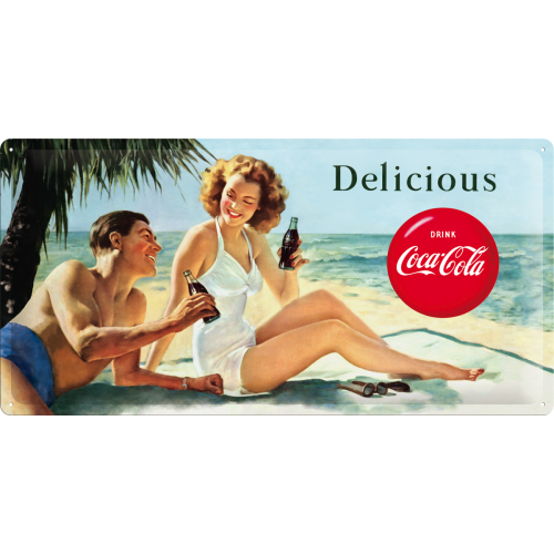 Tin Sign - Coca-Cola Beach Couple (Long)