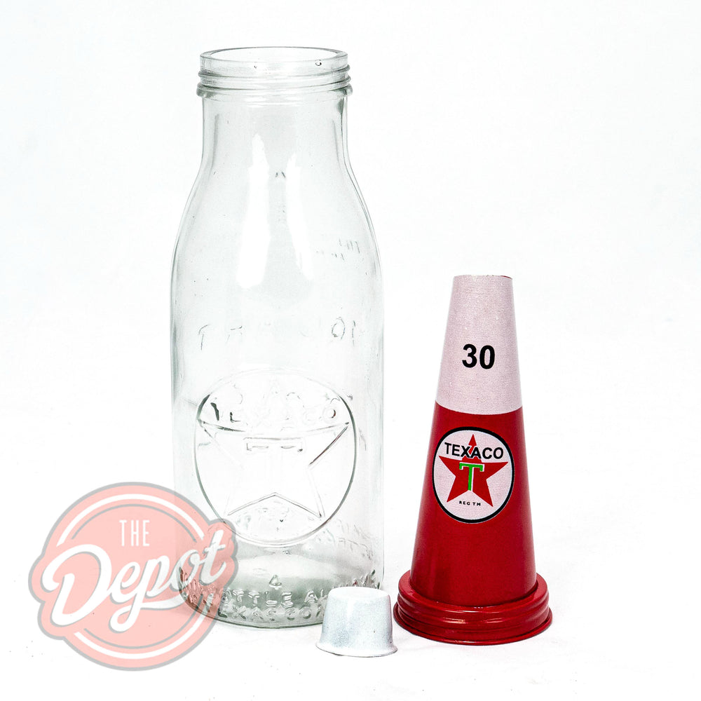 Reproduction Glass Oil Bottle - Texaco Quart (Red)