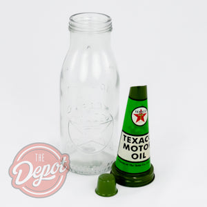 Reproduction Glass Oil Bottle - Texaco Quart (Green)