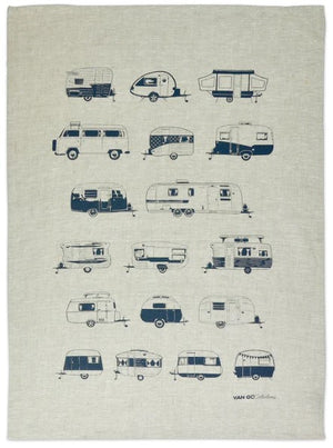 Tea Towel - Grey Caravans