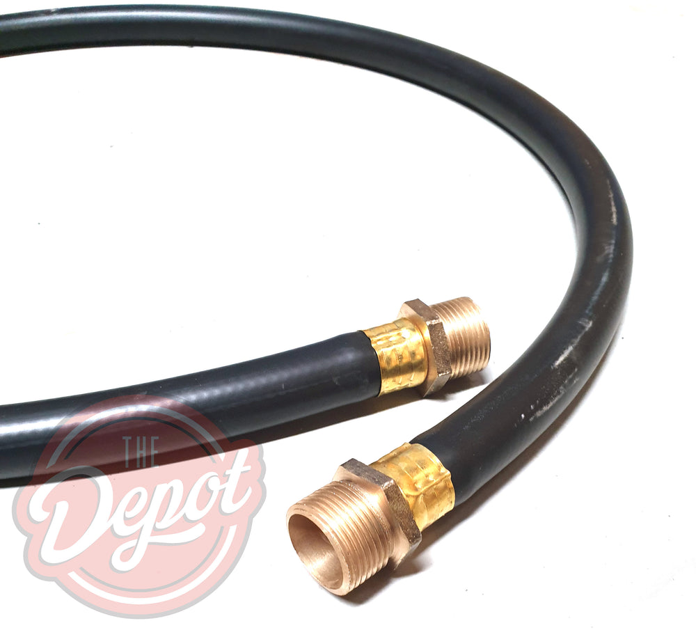 Rubber Hose - 9' with brass fittings