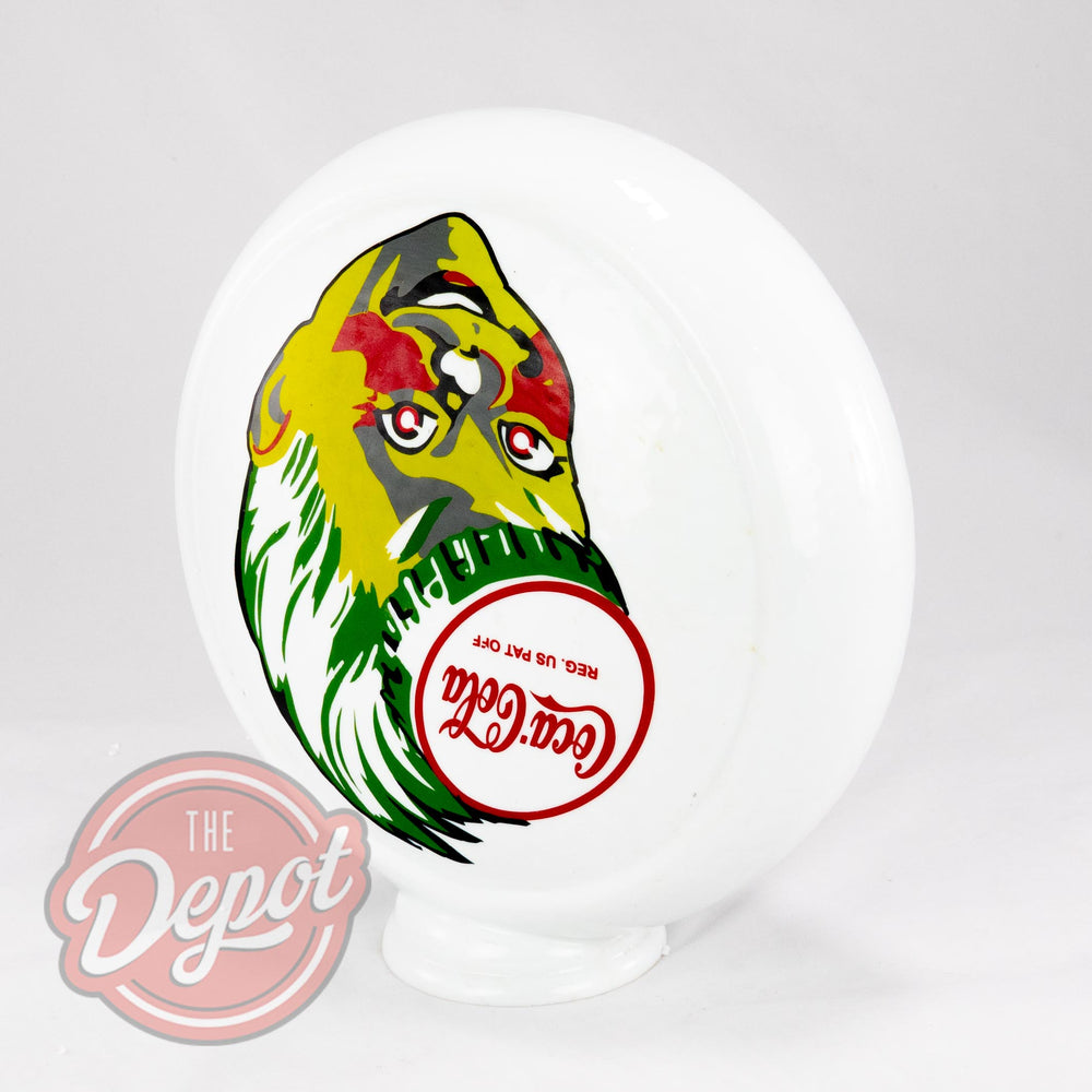 Bowser Globe (Opal Glass) - Coca Cola with Face