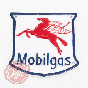 Cast Iron Sign - Mobilgas Shield