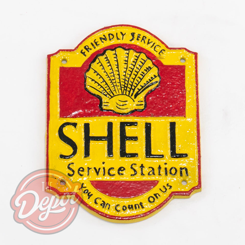 Cast Iron Sign - Shell Service Shield