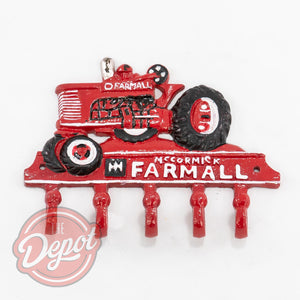 Cast Iron Sign - Red Tractor with Hooks
