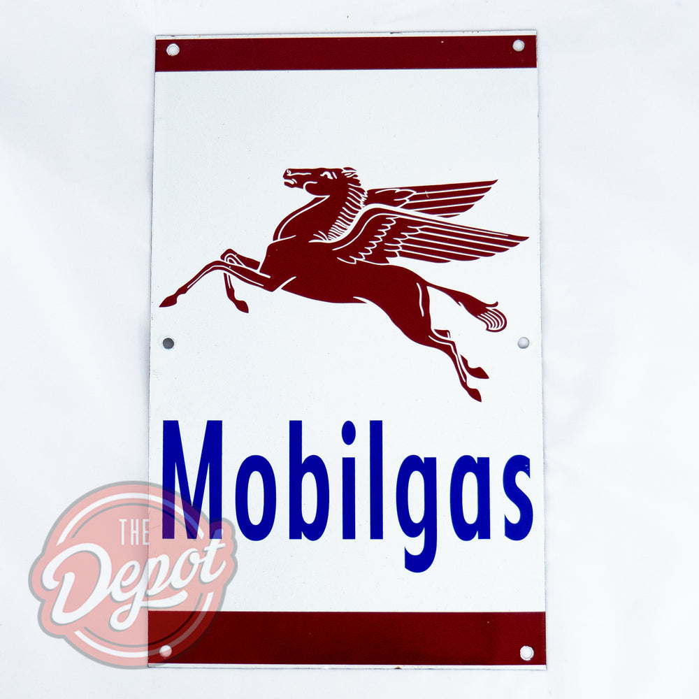 Enamel Sign - Mobilgas Brown