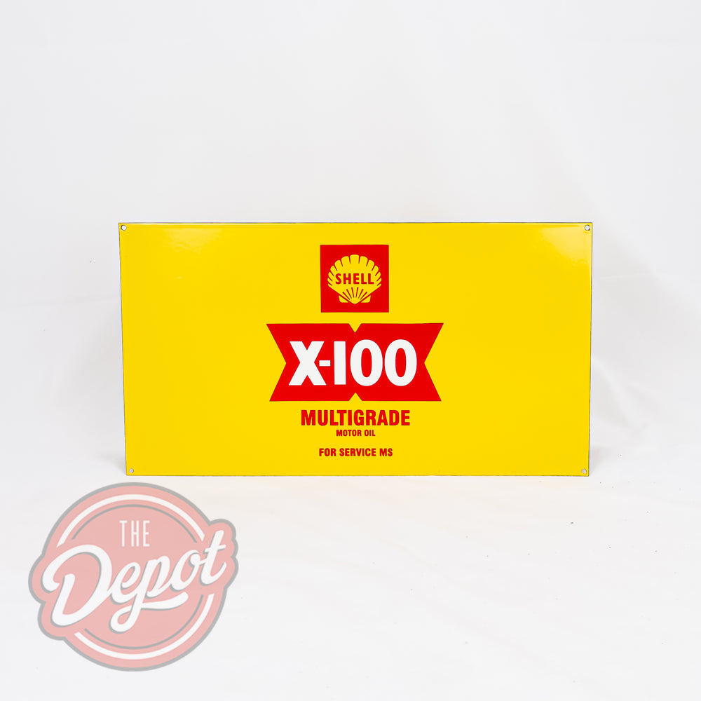 Shell Oil Iron Rack Enamel Oil Rack Sign - Shell X-100 – The Depot