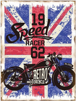 Tin Sign - Speed Racer Motorcycle