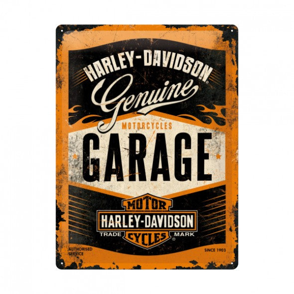 Harley Davidson Garage Metallic Sign (Large)