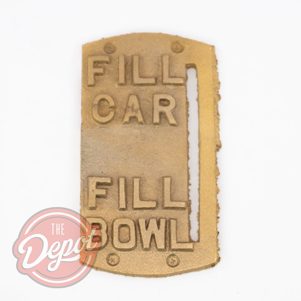 Hawke Brass Fill Car/Bowl Plate - Front