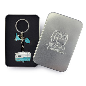 Keyring - 'Wings Caravan' (Teal)