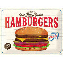 Tin Sign - Hamburgers (Large)