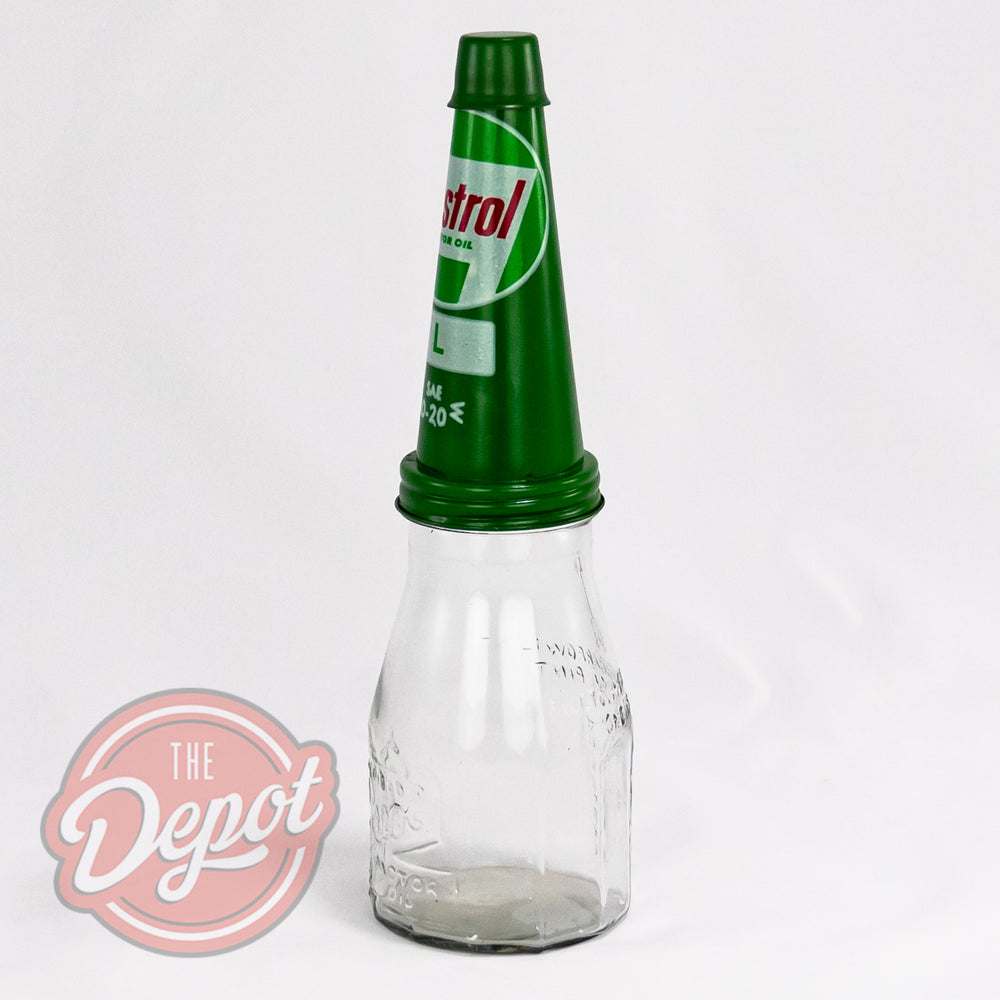 Reproduction Glass Oil Bottle - Castrol Wakefield Pint (Green)