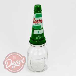 Reproduction Glass Oil Bottle - Castrol Pint (Green)