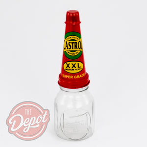 Reproduction Glass Oil Bottle - Castrol Pint (Red)