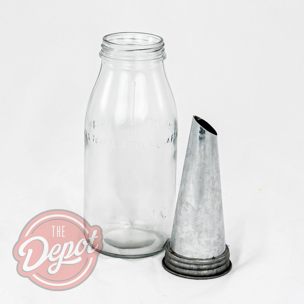 Reproduction Glass Oil Bottle - Cleanskin Quart