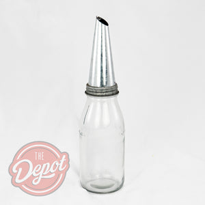 Reproduction Glass Oil Bottle - Cleanskin Quart