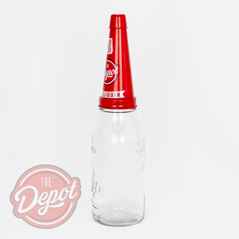 Reproduction Glass Oil Bottle - The Depot Quart (Bottle only)