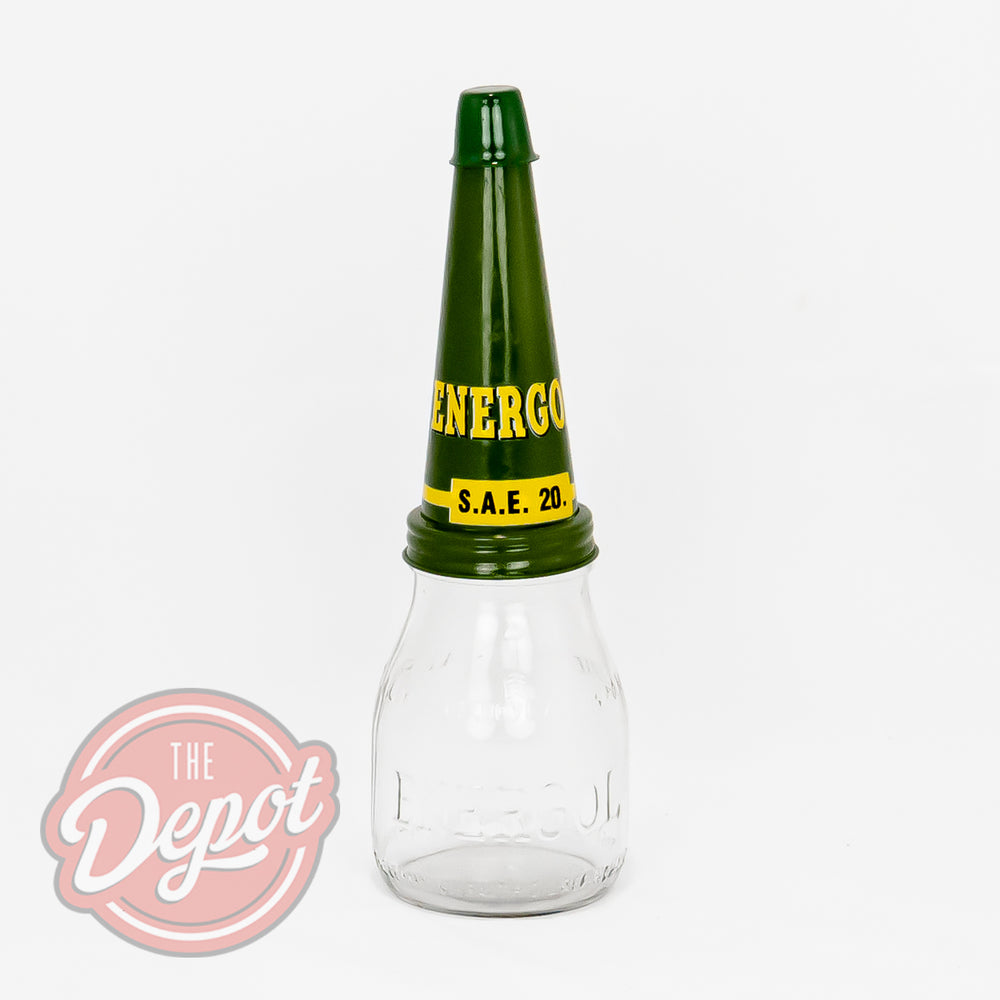 Reproduction Glass Oil Bottle - Energol Pint (Bottle only)