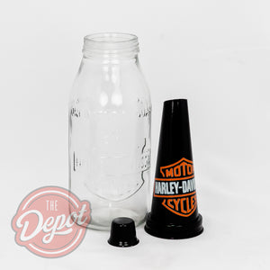 Reproduction Glass Oil Bottle - Harley Davidson Quart (Bottle only)